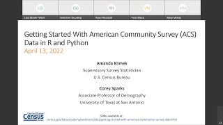 Getting Started with American Community Survey Data in R and Python [upl. by Draude]