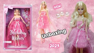 Barbie Birthday wishes doll 2023 unboxing2023 Barbie birthday wishes doll reviewbarbie Hjx01 [upl. by Anitsrik]