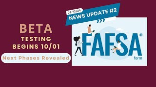 FAFSA 2025 26 Beta Testing Update fafsa financialaid [upl. by Daisi]