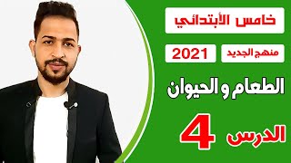 انكليزي الخامس الابتدائي  اليونت الاول  الدرس 4  الطعام و الحيوان [upl. by Inkster]