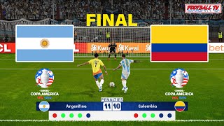 ARGENTINA vs COLOMBIA  Penalty Shootout  Copa America 2024 Final  PES Gameplay Video [upl. by Oak]