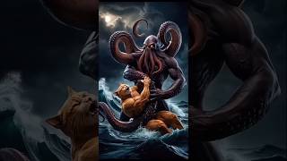 Dad Cat saved his son from Octopus 🙀 cat catsoftiktok shortsfeed trendingshorts viralshorts [upl. by Corene]