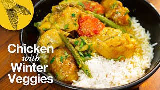 Quick Chicken Curry With Winter Vegetables—pressure cooker chicken curry [upl. by Luis]