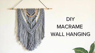 DIY Macramé Large Wall Hanging Tutorial  Easy For Beginners [upl. by Jovitta870]