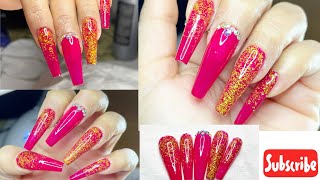 Artificial nails making home how to do nail extensions quick nails for party❤️💅 [upl. by Janenna]