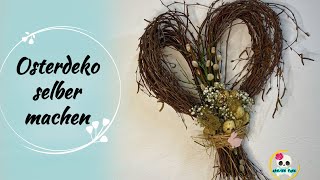 DIY  OSTERKRANZ zum aufhängen  Osterdeko selber machen  Osterdeko Hauseingang [upl. by Goode]