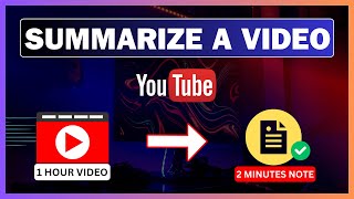 How To Summarize YouTube Video  Get Videos Summary With AI [upl. by Orola]