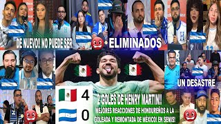 MEJORES REACCIONES DE HONDUREÑOS ELIMINADOS AL MÉXICO 40 HONDURAS CON 2 GOLES DE HENRY MARTIN [upl. by Guy]