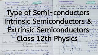 Types of Semiconductors Intrinsic and Extrinsic Chapter 14 Semiconductor Electronics Class 12 [upl. by Naniac]