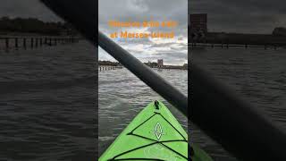 Kayaking a flooded road mersea floodedroad kayaking hightide [upl. by Helyn751]