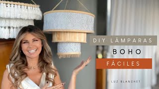 LÁMPARAS de techo FÁCILES estilo BOHO DIY  Luz Blanchet [upl. by Nala]