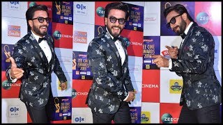 Ranveer Singh DHAMAKEDAAR Entry At Zee Cine Awards 2019 [upl. by Leupold]