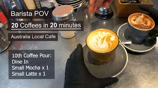 Barista POV  20 Coffees in 20 minutes at Australia Local Cafe [upl. by Ahsemrac]