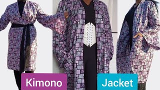 HOW TO MAKE A KIMONO JACKET WITH FLARE SLEEVES  DIY [upl. by Cuthbert689]