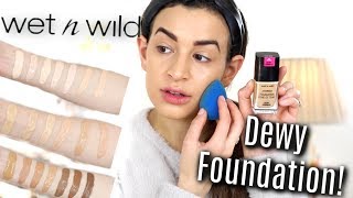 Wet N Wild Photo Focus Dewy Foundation  Review Swatches Wear Test [upl. by Lunseth350]