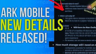 Ark Mobile Revamp Released New Details Again Mod Support storage Non Dedicated Session will Work [upl. by Utimer]