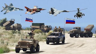 GTA 5  Ukrainian Fighter Jets amp Helicopters Attack on Russian Army Weapons Convoy [upl. by Ymiaj]