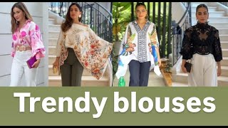 TRENDY BLOUSES  interesting blouses and combinations [upl. by Sophy]