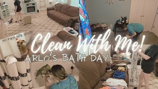 Clean With Me 🫶🏻  Arlo Gets A Bath  New Pantry [upl. by Nodal]