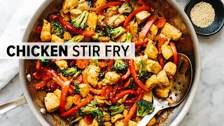 CHICKEN STIR FRY  easy healthy 30minute dinner recipe [upl. by Milford]