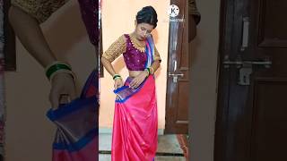 How to wear dhoti style saree saree dhotistylesaree sareelovers sateedreping youtubeshorts 🥰 [upl. by Eittik]