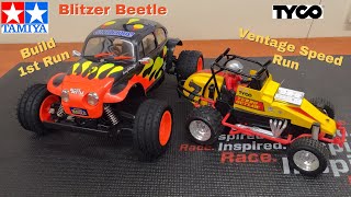 Tamiya Blitzer Beetle Build 1st Run Tyco Turbo Outlaw Ventage Speed Run [upl. by Higinbotham280]