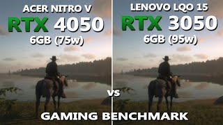 LAPTOP RTX 4050 vs RTX 3050 6GB Gaming Benchmark  Tested in 10 Games  Lenovo LOQ vs Acer Nitro V [upl. by Ayana972]