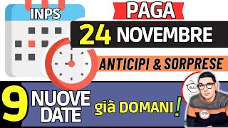 Inps PAGA 24 NOVEMBRE ⚡ DATE ANTICIPI RDC AUU PENSIONI AUMENTA BONUS SPESA 100€ MELONI 482€ INVALIDI [upl. by Gianina52]