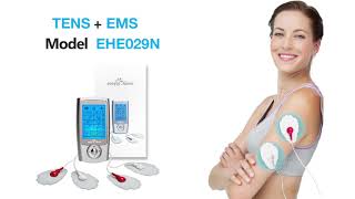 EasyHome  EHE029N Rechargeable TENS Unit  EMS Muscle Stimulator [upl. by Morgana]