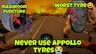 APPOLLO TYRES😣 Sab Se Bekar Tyre😫 Mashroom Puncture Lagwana Pada  Ladakh Ride Preparation🤩 [upl. by Yelnoc592]