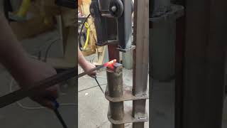 New pneumatic hammer testing going well blacksmith forging [upl. by Gehlbach]