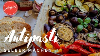 Antipasti selber machen REZEPT  marinierte Paprika Zucchini amp Co [upl. by Atnauqahs620]