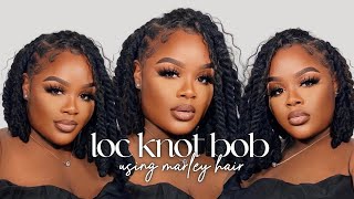 LOC TUTORIAL Loc Knot Bob Using Marley Hair  IamJackieCymone [upl. by Nylatsyrk864]