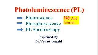 What is Photoluminescence Difference Fluorescence phosphorescence PL Spectroscopy in Hindi [upl. by Salzhauer821]