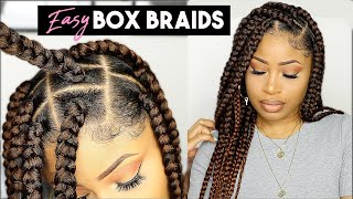 EASY SUMMER BOX BRAIDS beginner friendly [upl. by Doowle]