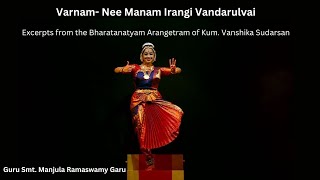 Varnam Nee Manam Irangi Vandarulvai Sri Rama Nataka Niketan Bharatanatyam Dance [upl. by Ailemrac]