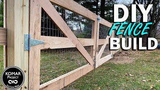 How to Build a Fence from Start to Finish with Wire to keep Critters In or Out  DIY Fence Project [upl. by Adnot]