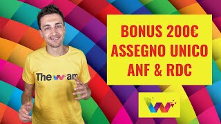 BONUS 200 EURO RDC ESCLUSI ANF e beffa INPS ASSEGNO UNICO [upl. by Wilber]