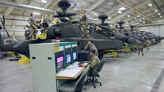 Inside Millions  Hangar Repairing Feared US AH64 Attack Helicopters [upl. by Souza]