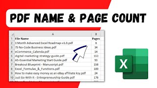 How to Insert PDF Names and Page Count From A folder In Excel [upl. by Mavra]