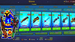 Traders Van Damage amp Stats  Debts Collector is Back  Pixel Gun 3D [upl. by Ynaittirb]