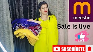 meesho party wear saree😍  इतनी सस्ती festival special under 500₹ meeshofinds [upl. by Richy]