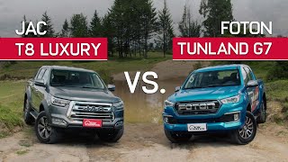 FOTON TUNLAND G7 VS JAC T8 LUXURY DUELO 4x4 DE CAMIONETAS  VERSUS [upl. by Frechette]