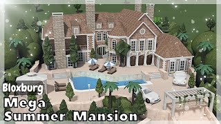 BLOXBURG Mega Summer Mansion Speedbuild NO LARGE PLOT  Roblox House Build [upl. by Einnij478]