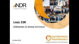 Remise de label ESR  INDR  02072019 [upl. by Mccowyn]