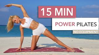 15 MIN POWER PILATES  this is a proper workout my personal favorite  floor only knee friendly [upl. by Anaizit]