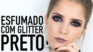 Maquiagem com glitter preto  Luiza Rossi [upl. by Aldwin]