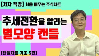 처음 배우는 주식차트 14일 별형 역망치형 캔들을 통한 추세전환 시점 알기 [upl. by Letreece]