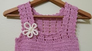 Vestido Crochet talle largo para niña 2 de 3 [upl. by Bremble737]