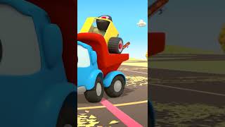 Leo the Truck builds a Pushback Tractor  Car cartoons for kids amp shorts for kids cartoons [upl. by Hayidan]